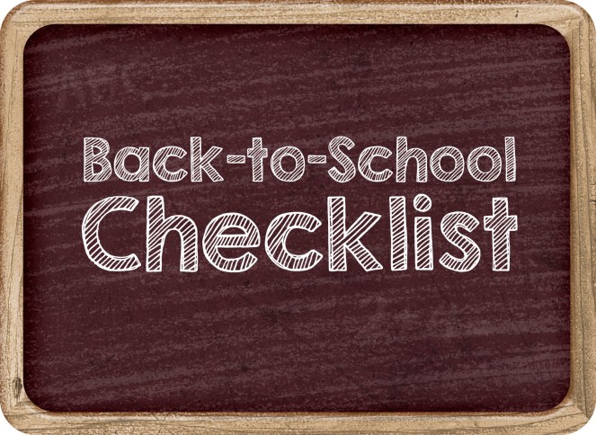 back to school checklist